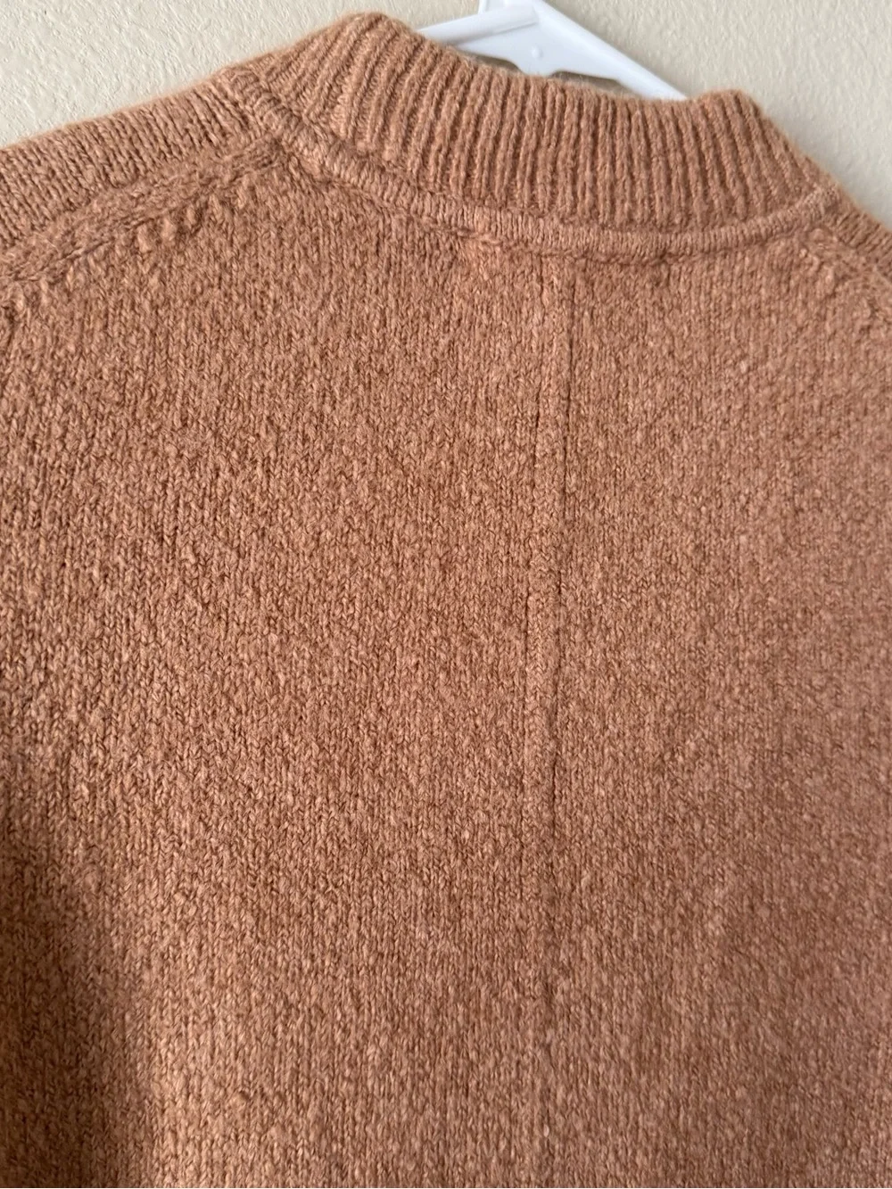 Madewell XS Cotton-Wool Sweater Mini Dress Heather Caramel Preppy Quiet Luxury